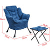Fabric Lazy Chair with Footstool Relax Lounge Chair Accent Armchair Sofa Chair