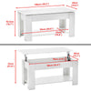 Coffee Table With Lift Up Tabletop & Hidden Storage Space White Home Modern New