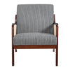 Wooden Frame Accent Armchair Corduroy Fabric Rattan Arm Padded Seat Single Sofa
