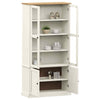 Glass Display Cabinet, Kitchen Cupboard with 2 Door, Storage Cabinet for S4K0