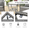 3-Piece Outdoor Rocking Chair Set With Cushions & Pillow-Grey