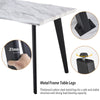 Morden White Dining Table Dining Room Kitchen Garden Table Metal Straight Legs