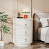 Modern Nightstand with 3 Drawers No Assembly Bedside Table Night Stand White