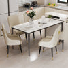 XXX-Large Kitchen Dining Table Tempered Glass & Marble Top Table For 4-6 Person