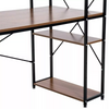 Industrial Writing Desk with Bookshelf Rustic Metal Home Office Workstation