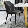 Set of 2 Faux Leather/Suede Dining Chairs Metal Legs Reception Restaurant Chair