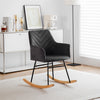 Nursing Rocking Chair with Footstool Velvet Fabric Rocking Chair for Living Room