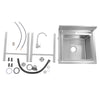 Stainless Steel Kitchen Freestanding Sink Laundry Basin w/ 360° Rotatable Faucet