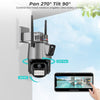 4K IP Camera PTZ Wifi Camera Dual Lens Security Cam Video Surveillance 32G Card