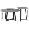 2pcs Anti-Dirty Marble Nesting Coffee Table Premium Grey Stacking End Side Table