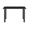 Dining Table Set 4 Faux Leather High Back Chairs Glass High Gloss Table 120cm