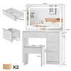 White Dressing Table With LED Lights Mirror Vanity Table Makeup Desk 4 Drawers