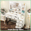 Dressing Table Makeup Vanity Desk Set With Dimmable LED Lighted Mirror Shelves