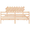 ARKEM Bed Frame with Headboard 160x200 Solid Wood,Solid Wood Bed Bed A7D6
