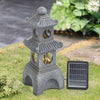 Garden Patio Pavilion Water Feature Solar Outdoor Fountain with Lights Waterfall