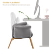Lazy Single Sofa Couch 5 Adjustable Cotton Linen Fabric With Headreat+Ottman
