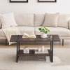 2-Tier Large Wood Coffee Table with Storage Shelf Living Room Furniture