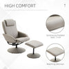 Recliner Chair and Footstool Armchair with Ottoman 360° Swivel Seat Grey