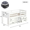 Kids Children's Bed Cabin Bed Mid Sleeper with Drawers Storage Bed Frame White