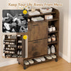 Smilesun Shoe Storage Cabinet w/ 2 Flip Drawers & 4 Shelves Shoe Cupboard Rack