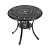 80cm Antique Round Garden Dining Table Only with Parasol Hole Cast Aluminium