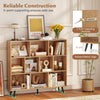 Mid Century Modern Storage Organizer 10-Cube Bookcase Natural