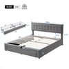 Ottoman Storage Gas Lift Bed 6ft 180x200 Upholstered Bed Frame with Drawer Grey