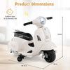 COSTWAY Licensed Vespa Kids Ride on Motorcycle 6VBattery Powered Motorbike-White