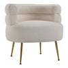 Teddy Accent Tub Armchair Thicken Soft Padded Vanity Chair with Gold Metal Legs