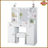 Dressing Table Vanity Set Makeup Desk with Stool Mirror Drawer & 10 LED Lights