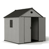 Gabled Plastic Tool Shed 8x8FT with Foundation Lock for Outdoor Garden Storage