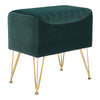 Velvet Footstool Ottomans with 4 Metal Legs Dressing Table Stool Bedroom Chairs