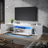 200cm High Gloss White TV Unit Stand Cabinet with RGB LED Living Room Furniture