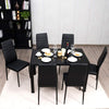 Tempered 2/4/6 Seater Glass Dining Table + Kitchen Chair PU Leather Dinner Seat