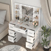 Dressing Table with LED Lights Mirror 7 Drawers Vanity Make up Desk Dresser Set