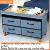 Easylife Ottoman Storage Bench With Drawers (Teal). Folding Storage Unit for