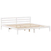 Bed Frame with Headboard White 200x200 Solid Wood Pine H1H9