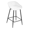 Woltu 2pcs White Bar Stools Breakfast Kitchen Chair with Footrest and Backrest