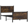 Metal Bed Frame with Headboard and Footboard Smoked Oak 80x200 Y8W8