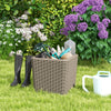 Outdoor Resin Storage Side Table 43L Patio Storage Box Small Outdoor Table