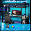 Loft Bed Single Platform Bed Metal High Sleeper Bed w/Charging Station