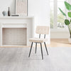 Braxton 2x Cream Boucle Fabric Black Leg Dining Chair