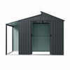 10x6FT Outdoor Garden Metal Storage Shed House w/Open Sheds for Tools Bike