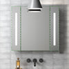Rectangle LED Bathroom Wall Cabinet Mirror Light Sensor Shaver Socket Demister