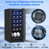 18 Bottle Wine Fridge Cooler , 5-18 C Touch Control, LED, Only 42dB,Black