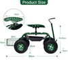 99CM Garden Cart Garden Rolling Scooter Steerable Adjustable Work Seat w/Basket