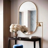 Modern Oval Mirror Wall Mounted Metal Frame Glass Vanity Makeup Bathroom Decor