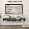 Grey Floating TV Stand Cabinet Wall Mounted Media Console Open Shelves Flip Door