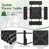 8-Person Outdoor Portable Picnic Table Bench Set w/Umbrella Hole & 4 Benches