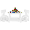 Kids Table and Chair Sets Toddler Childrens Activity Table with 2 Drawer White